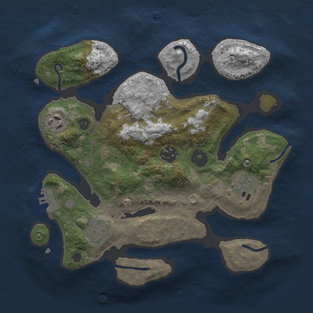 Rust Map: Procedural Map, Size: 2800, Seed: 1251, 7 Monuments