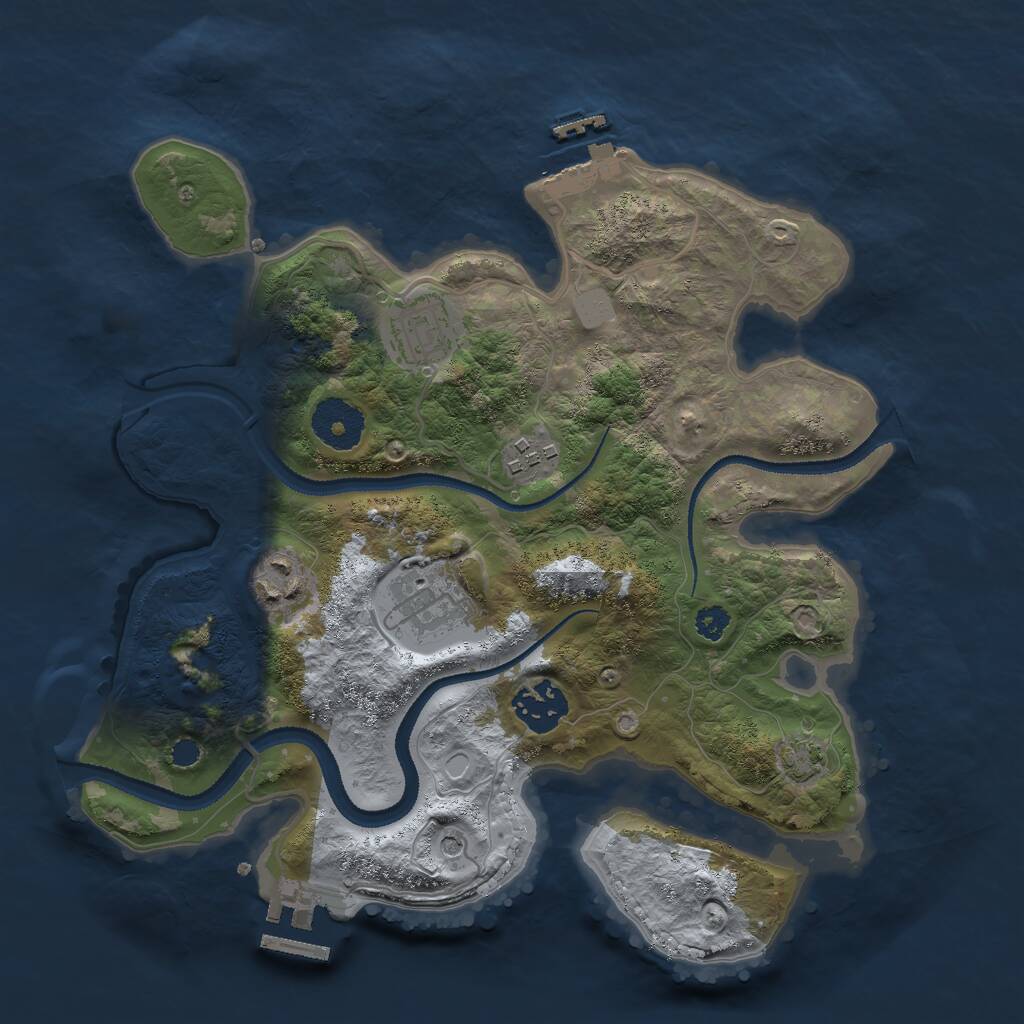 Rust Map: Procedural Map, Size: 3000, Seed: 97854, 10 Monuments