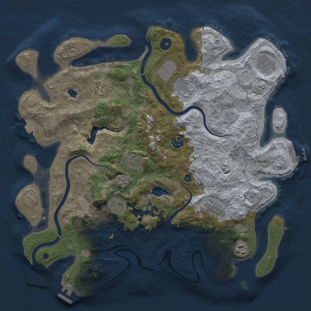 Rust Map: Procedural Map, Size: 4000, Seed: 110997352, 15 Monuments