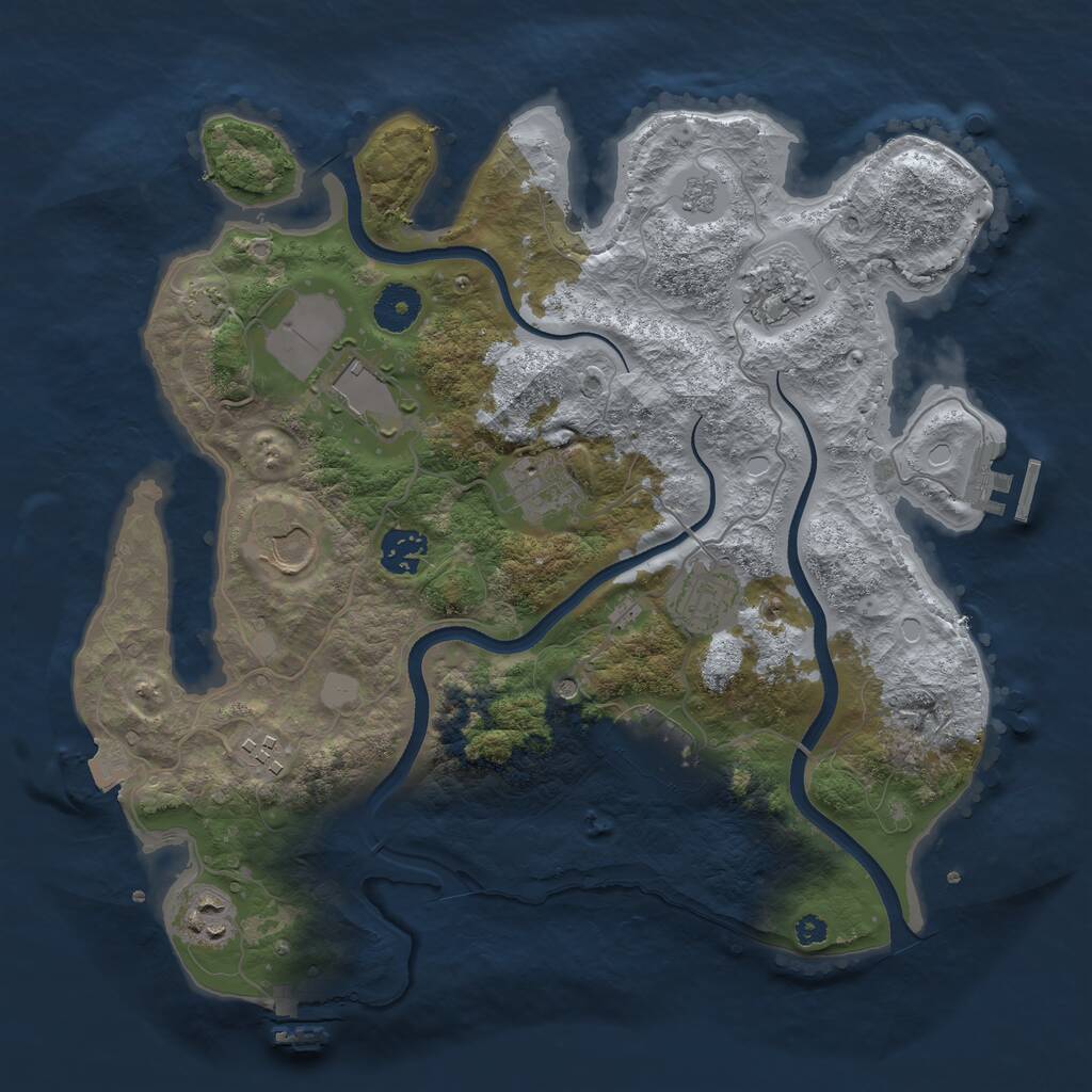 Rust Map: Procedural Map, Size: 3500, Seed: 54856, 15 Monuments