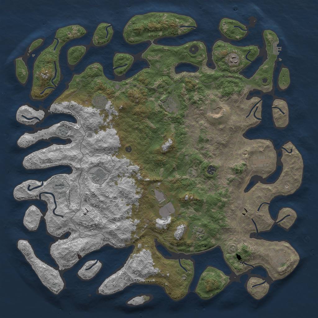 Rust Map: Procedural Map, Size: 5250, Seed: 518596187, 15 Monuments