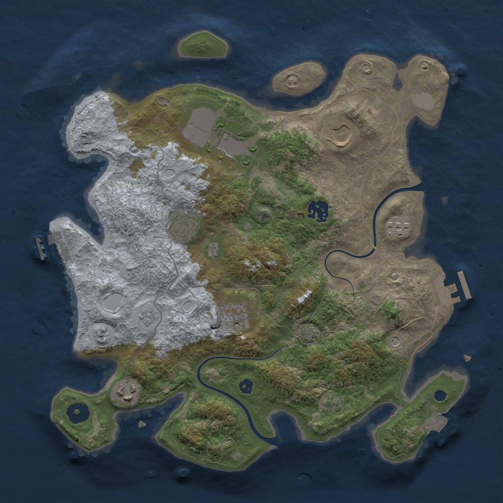 Rust Map: Procedural Map, Size: 3500, Seed: 4523423, 13 Monuments