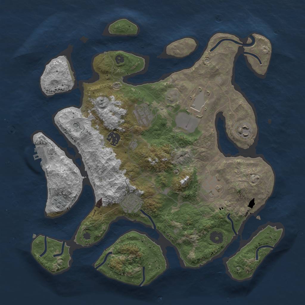 Rust Map: Procedural Map, Size: 3500, Seed: 4523423, 11 Monuments