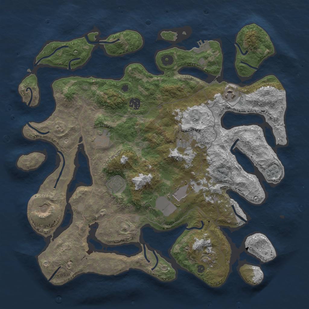 Rust Map: Procedural Map, Size: 4000, Seed: 1558902087, 13 Monuments