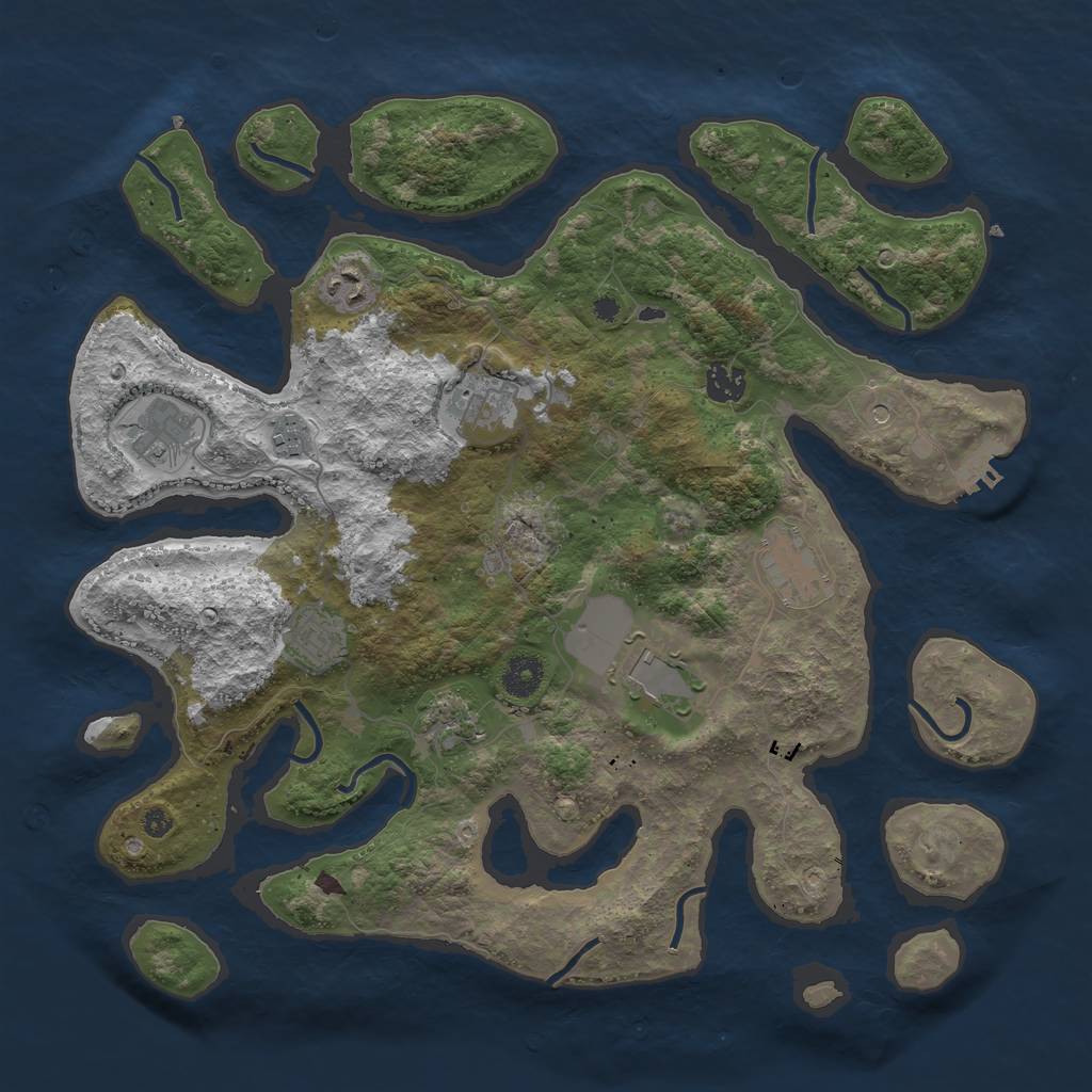 Rust Map: Procedural Map, Size: 3900, Seed: 22764, 13 Monuments