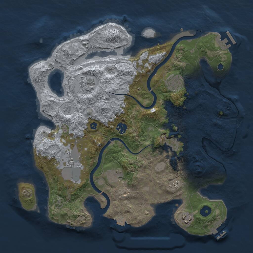 Rust Map: Procedural Map, Size: 3500, Seed: 563026969, 14 Monuments