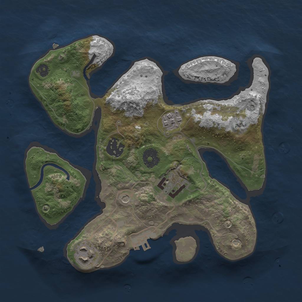 Rust Map: Procedural Map, Size: 2500, Seed: 31410, 8 Monuments