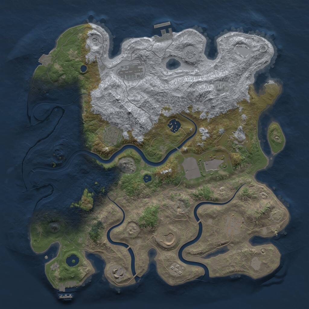 Rust Map: Procedural Map, Size: 3750, Seed: 90061501, 15 Monuments