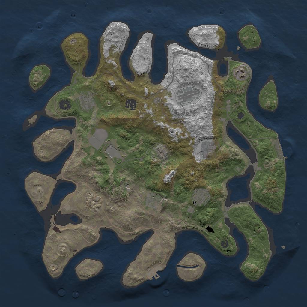 Rust Map: Procedural Map, Size: 4000, Seed: 1475242, 14 Monuments