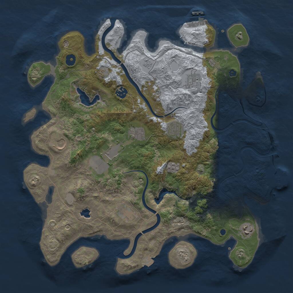 Rust Map: Procedural Map, Size: 4000, Seed: 1475242, 15 Monuments