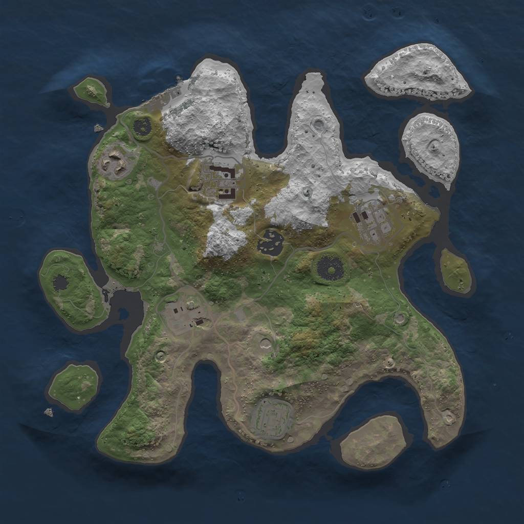 Rust Map: Procedural Map, Size: 3000, Seed: 892011481, 10 Monuments