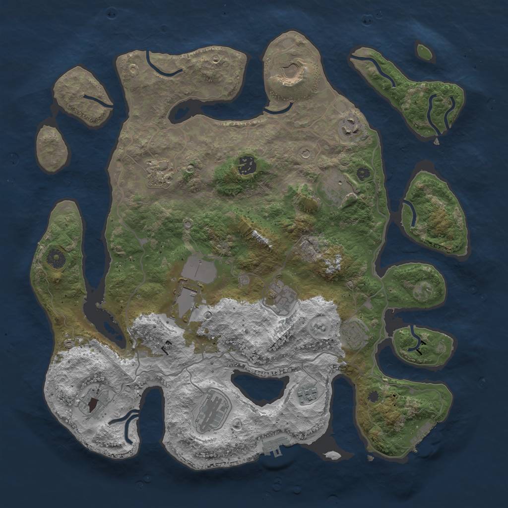 Rust Map: Procedural Map, Size: 4000, Seed: 4261, 16 Monuments