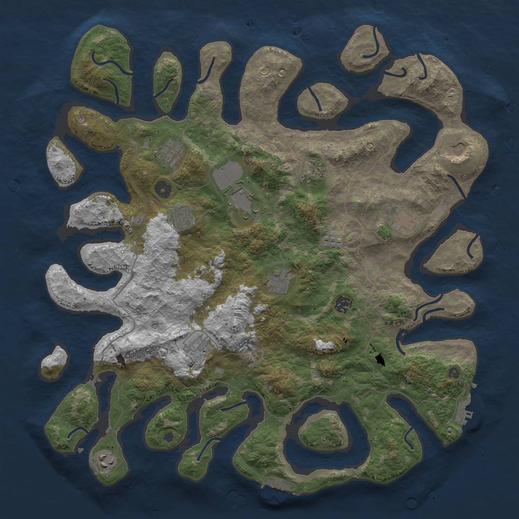 Rust Map: Procedural Map, Size: 4600, Seed: 2586458, 16 Monuments