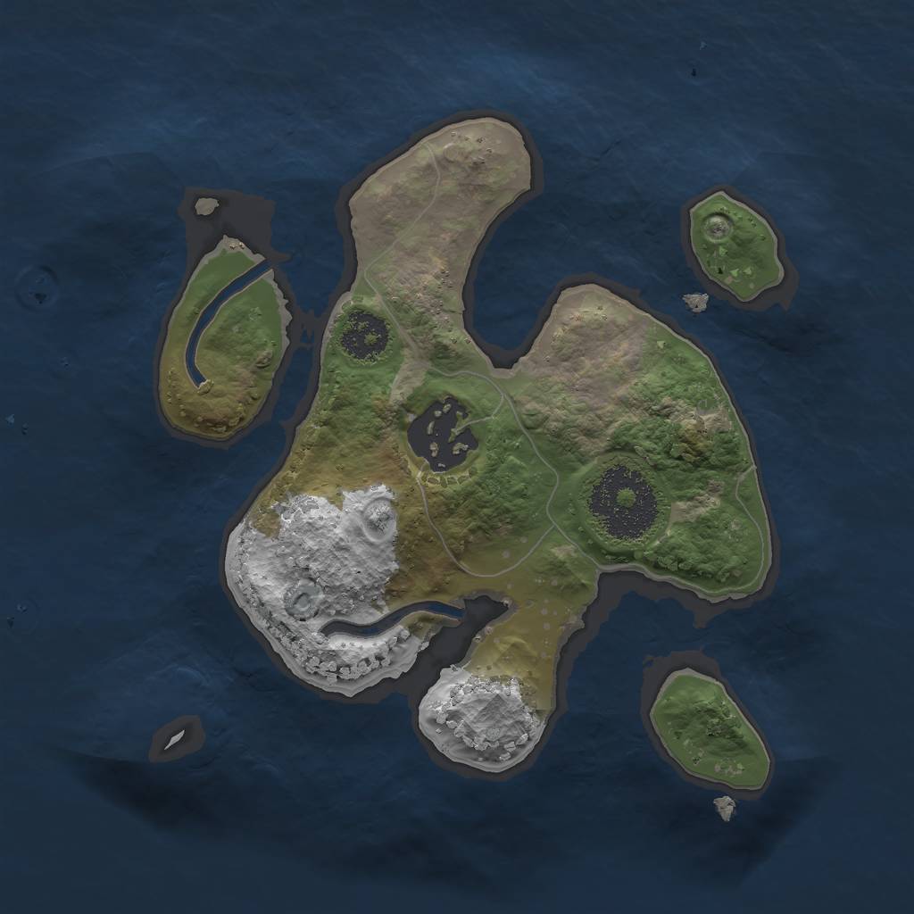 Rust Map: Procedural Map, Size: 2000, Seed: 3900, 3 Monuments