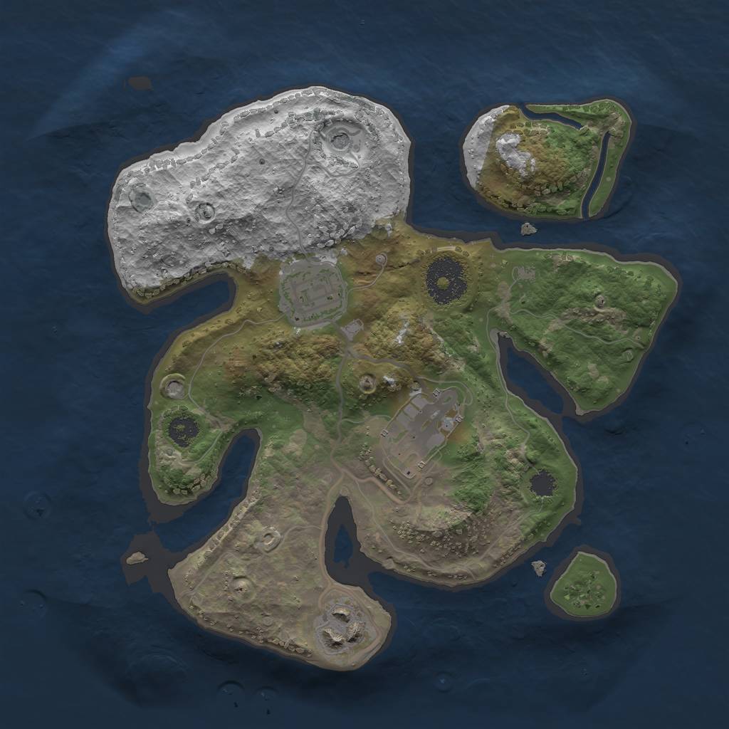 Rust Map: Procedural Map, Size: 2500, Seed: 2985, 6 Monuments