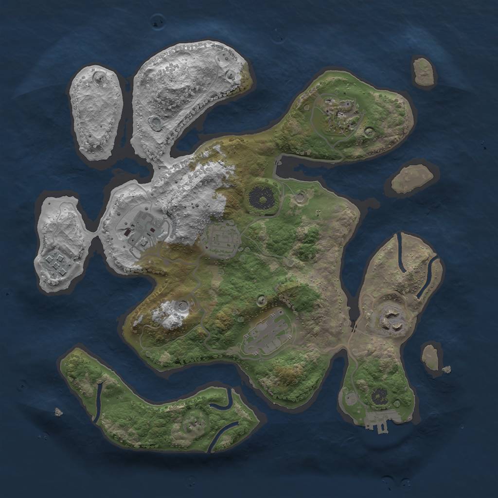 Rust Map: Procedural Map, Size: 3000, Seed: 1320582817, 10 Monuments