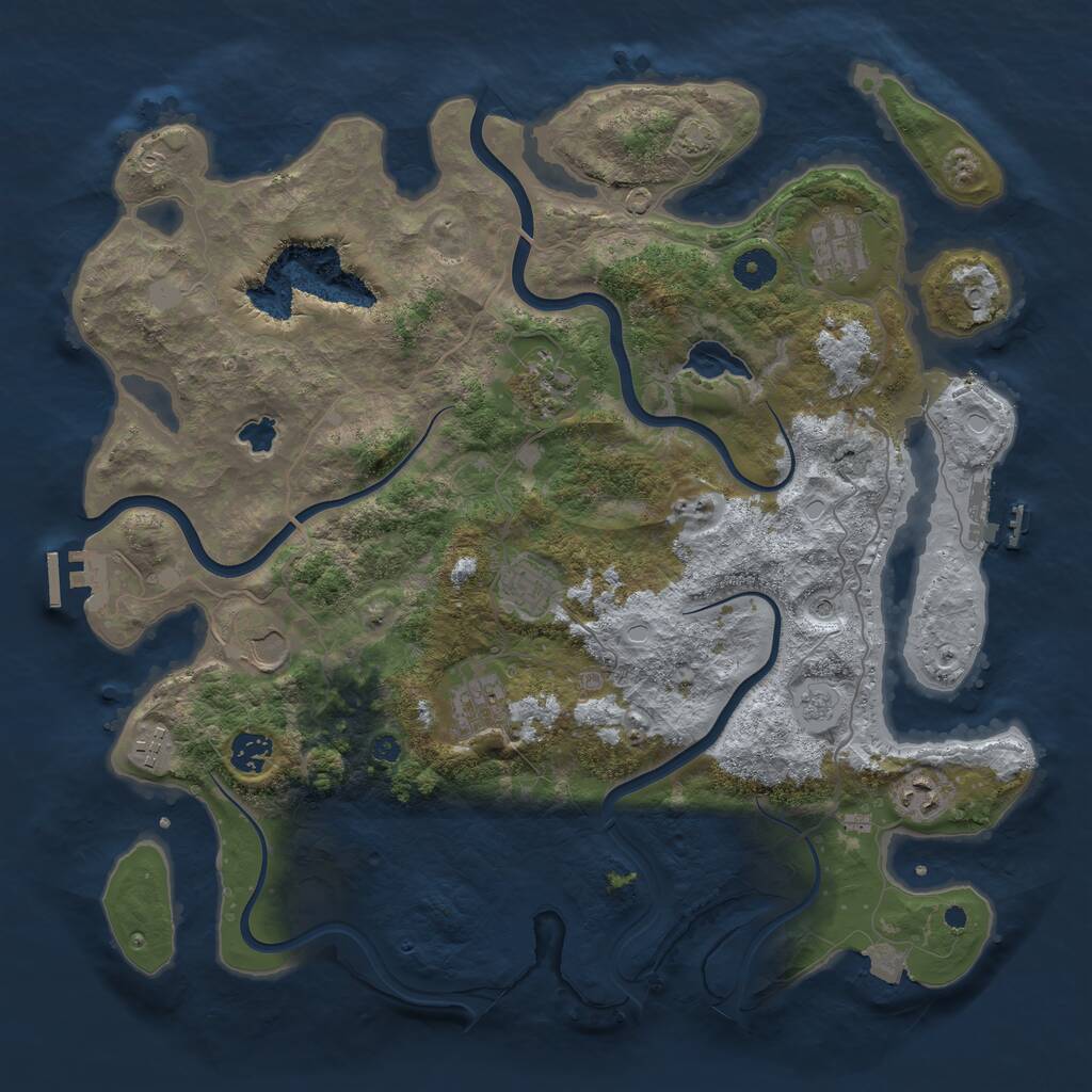 Rust Map: Procedural Map, Size: 4000, Seed: 176958, 14 Monuments