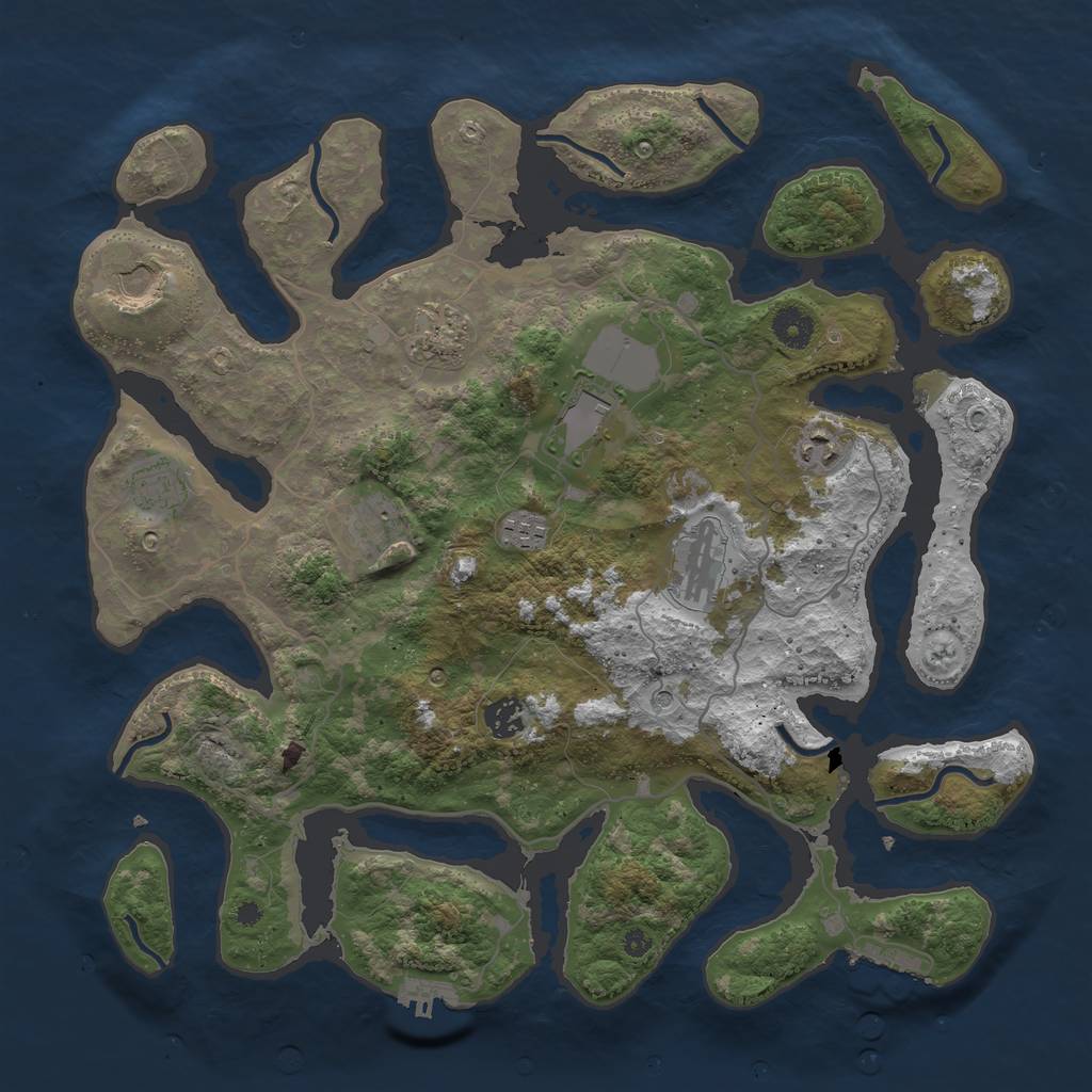 Rust Map: Procedural Map, Size: 4000, Seed: 176958, 14 Monuments