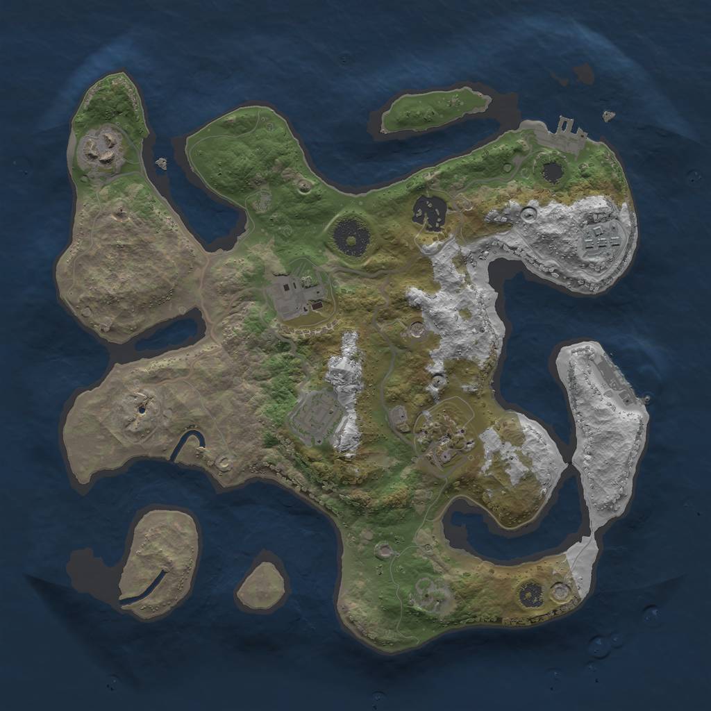 Rust Map: Procedural Map, Size: 3000, Seed: 346363, 11 Monuments