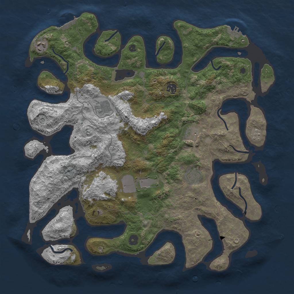 Rust Map: Procedural Map, Size: 4250, Seed: 2074015218, 12 Monuments