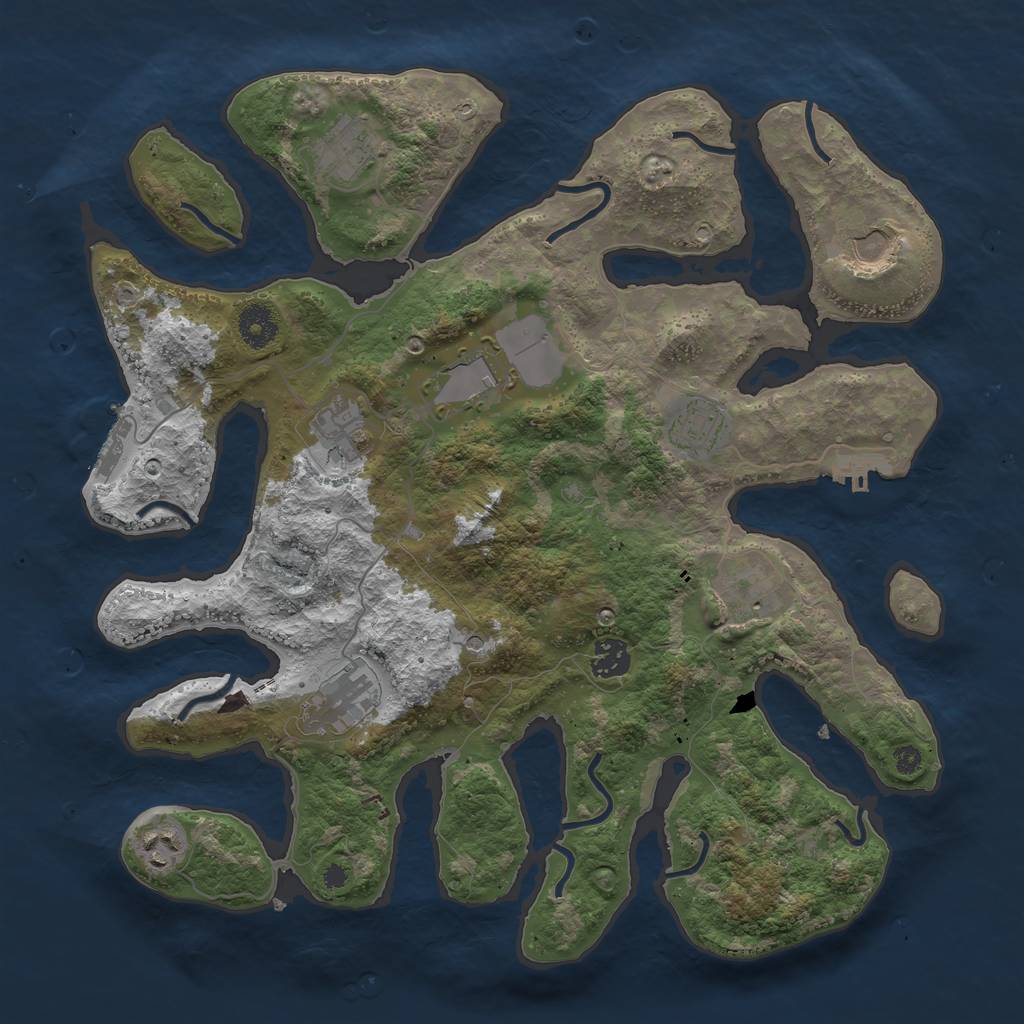 Rust Map: Procedural Map, Size: 3750, Seed: 1118225072, 14 Monuments