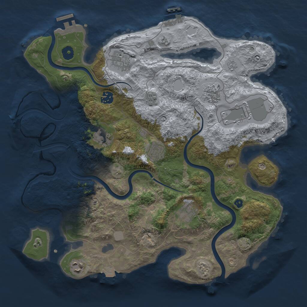 Rust Map: Procedural Map, Size: 3600, Seed: 547983561, 15 Monuments