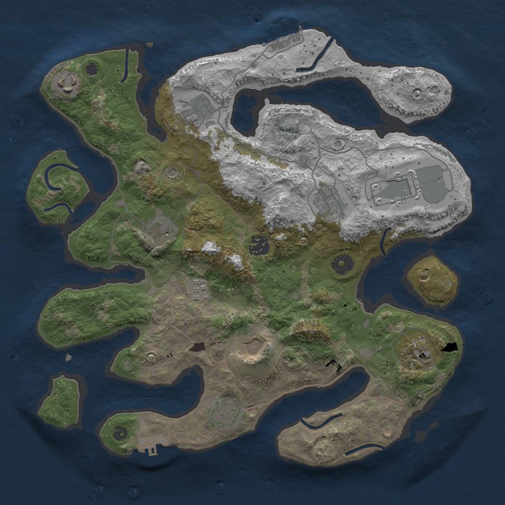 Rust Map: Procedural Map, Size: 3600, Seed: 547983561, 15 Monuments