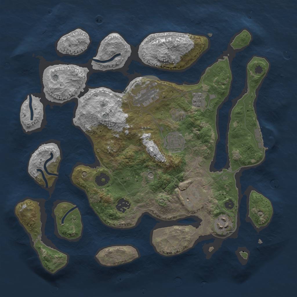 Rust Map: Procedural Map, Size: 3300, Seed: 4456589, 10 Monuments