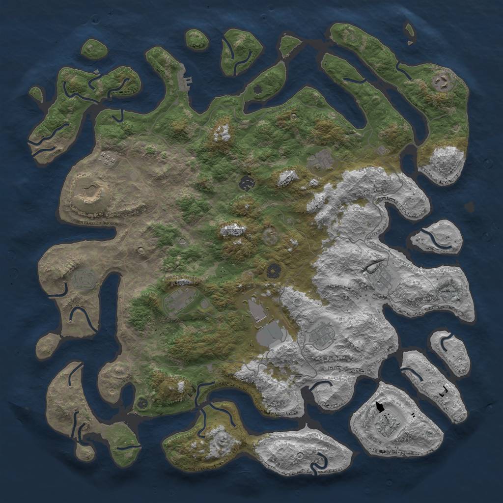 Rust Map: Procedural Map, Size: 5000, Seed: 1554993579, 15 Monuments