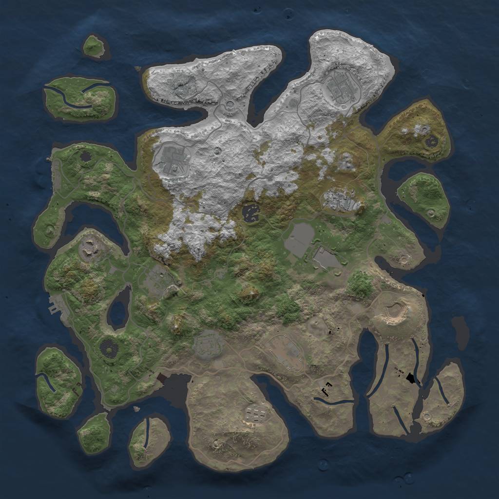 Rust Map: Procedural Map, Size: 4000, Seed: 251859596, 16 Monuments