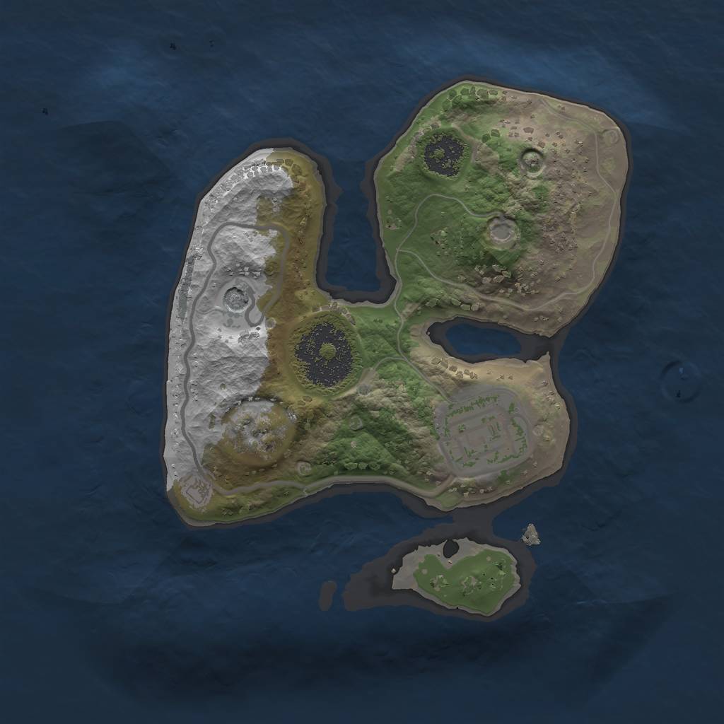 Rust Map: Procedural Map, Size: 1850, Seed: 434907428, 4 Monuments