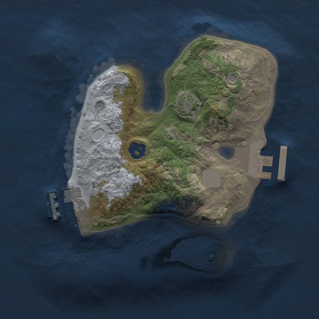 Rust Map: Procedural Map, Size: 1850, Seed: 434907428, 4 Monuments