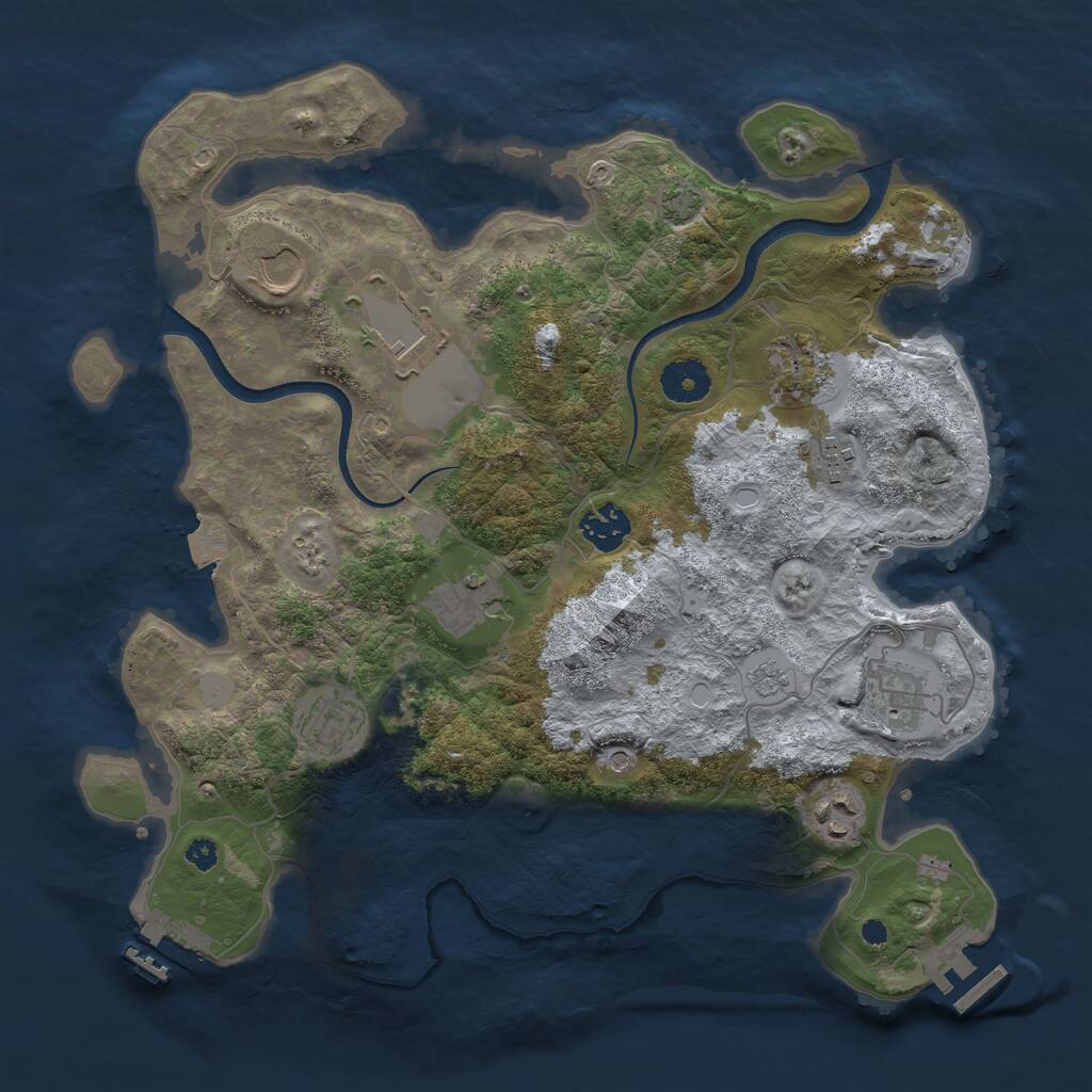 Rust Map: Procedural Map, Size: 3500, Seed: 13747532, 15 Monuments