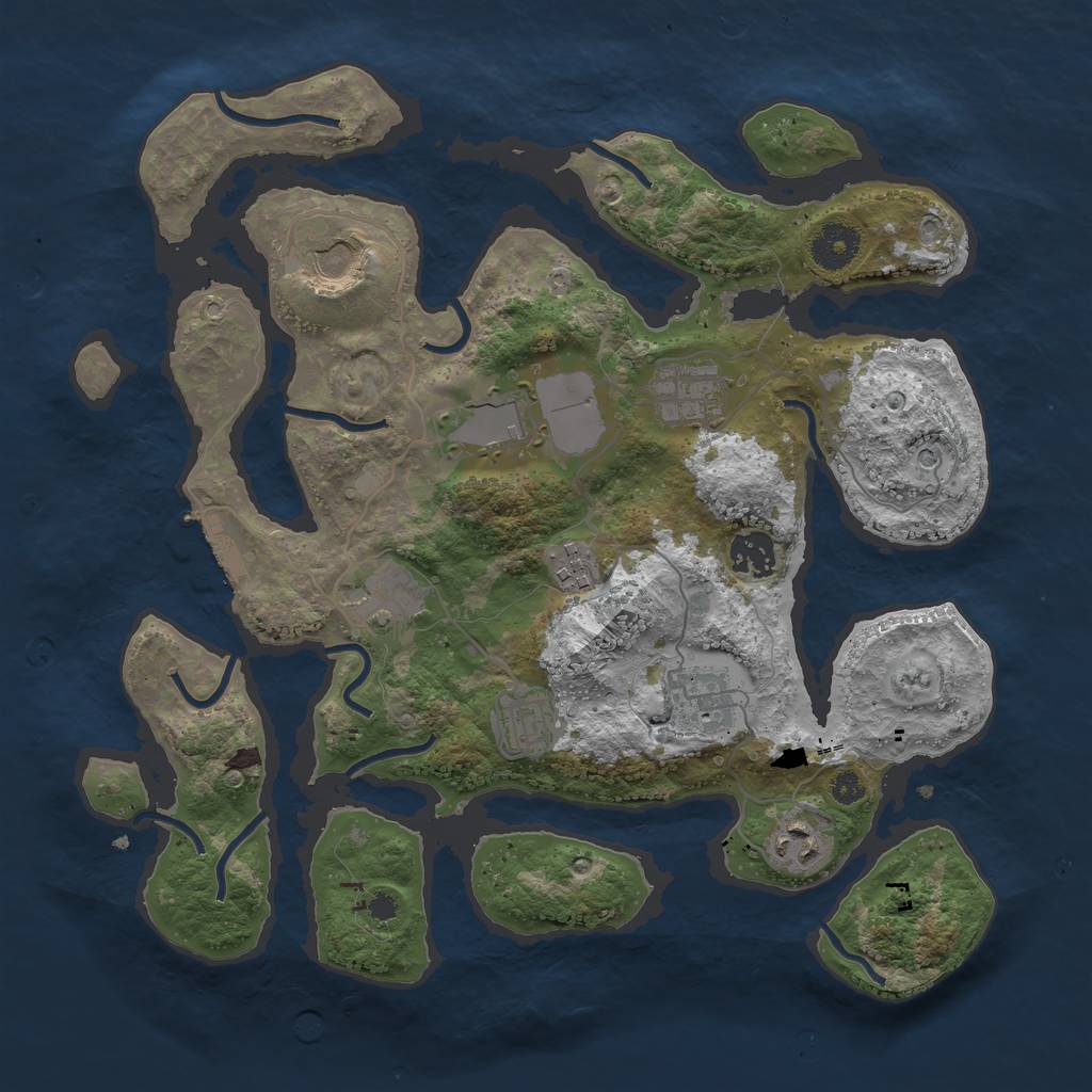 Rust Map: Procedural Map, Size: 3500, Seed: 13747532, 13 Monuments