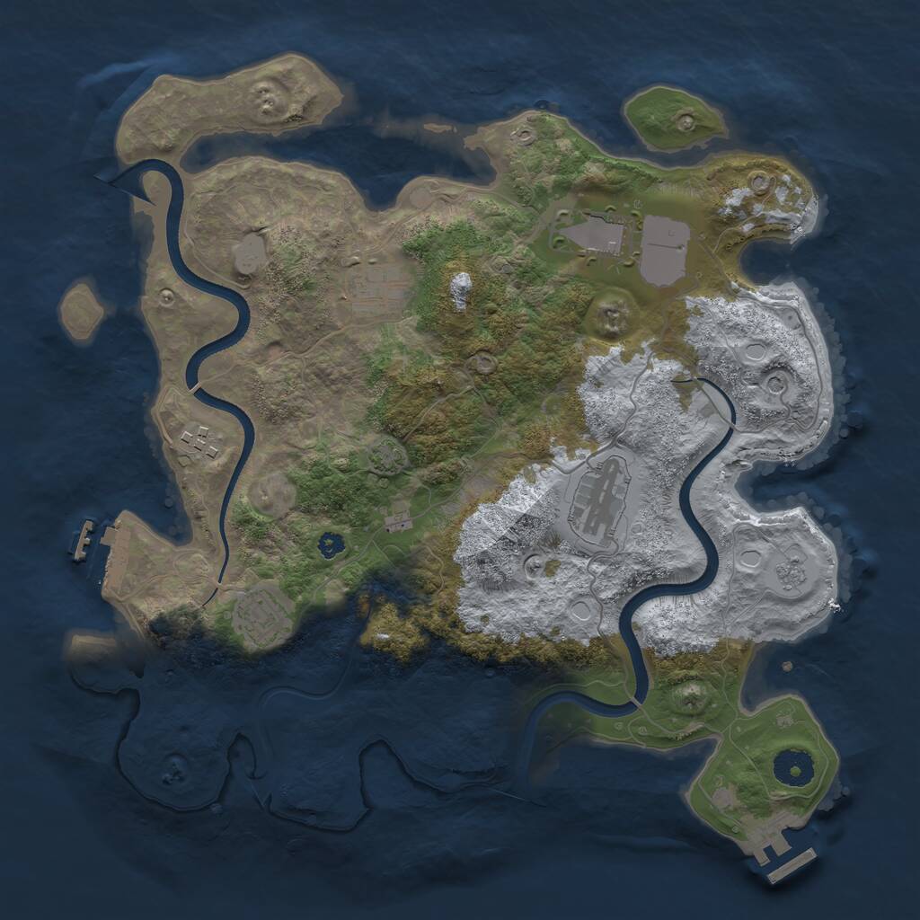 Rust Map: Procedural Map, Size: 3500, Seed: 13747532, 11 Monuments