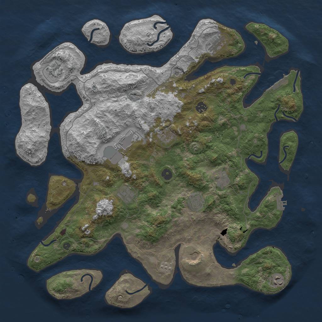 Rust Map: Procedural Map, Size: 4500, Seed: 2789, 16 Monuments