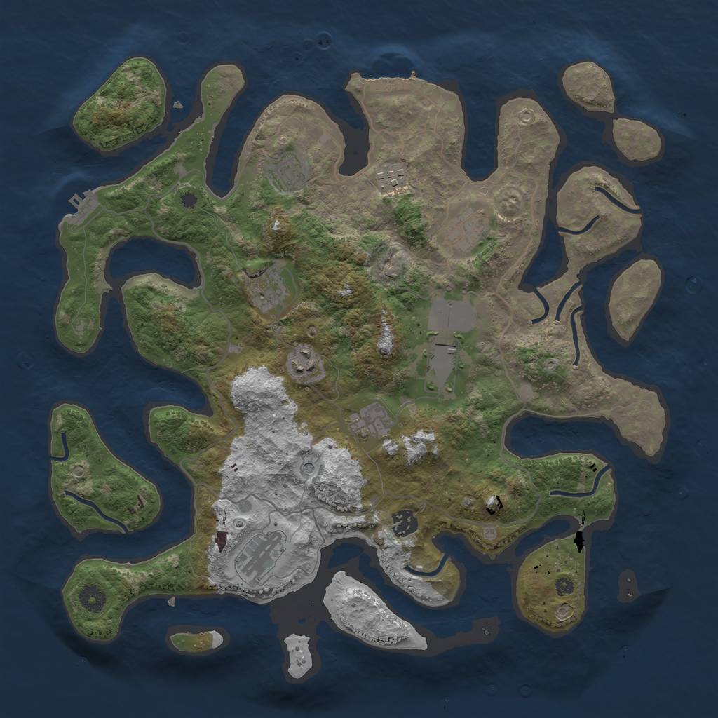 Rust Map: Procedural Map, Size: 4000, Seed: 6196588, 14 Monuments