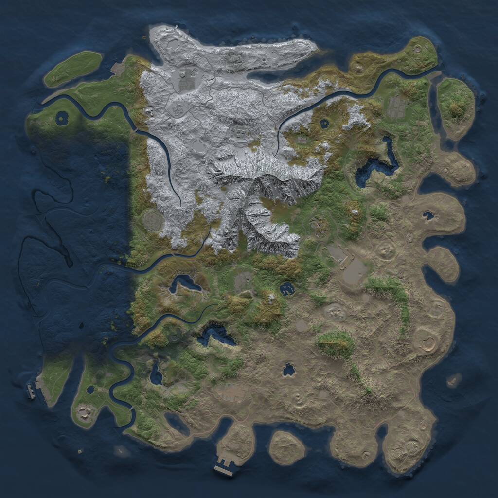Rust Map: Procedural Map, Size: 5300, Seed: 2000, 17 Monuments