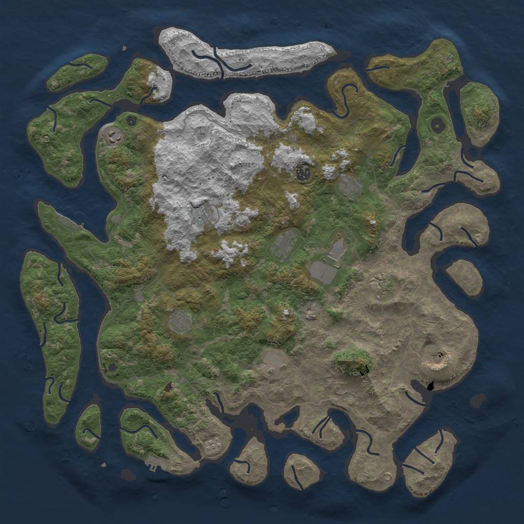 Rust Map: Procedural Map, Size: 5300, Seed: 2000, 16 Monuments