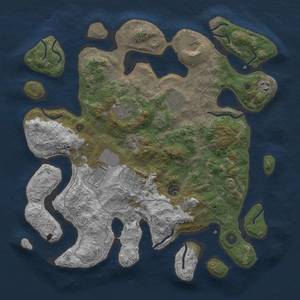 Thumbnail Rust Map: Procedural Map, Size: 4000, Seed: 135, 11 Monuments