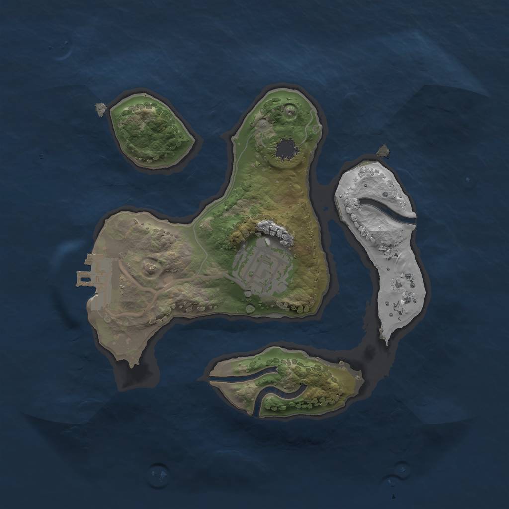 Rust Map: Procedural Map, Size: 2000, Seed: 517639356, 4 Monuments