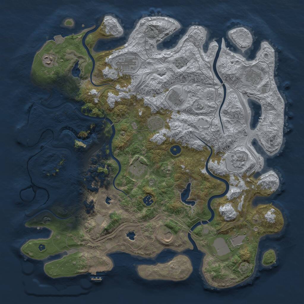 Rust Map: Procedural Map, Size: 4500, Seed: 347011, 17 Monuments