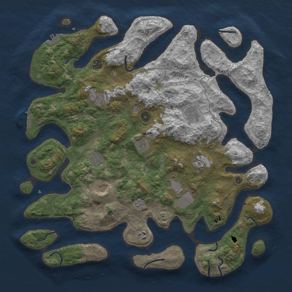 Rust Map: Procedural Map, Size: 4500, Seed: 347011, 15 Monuments