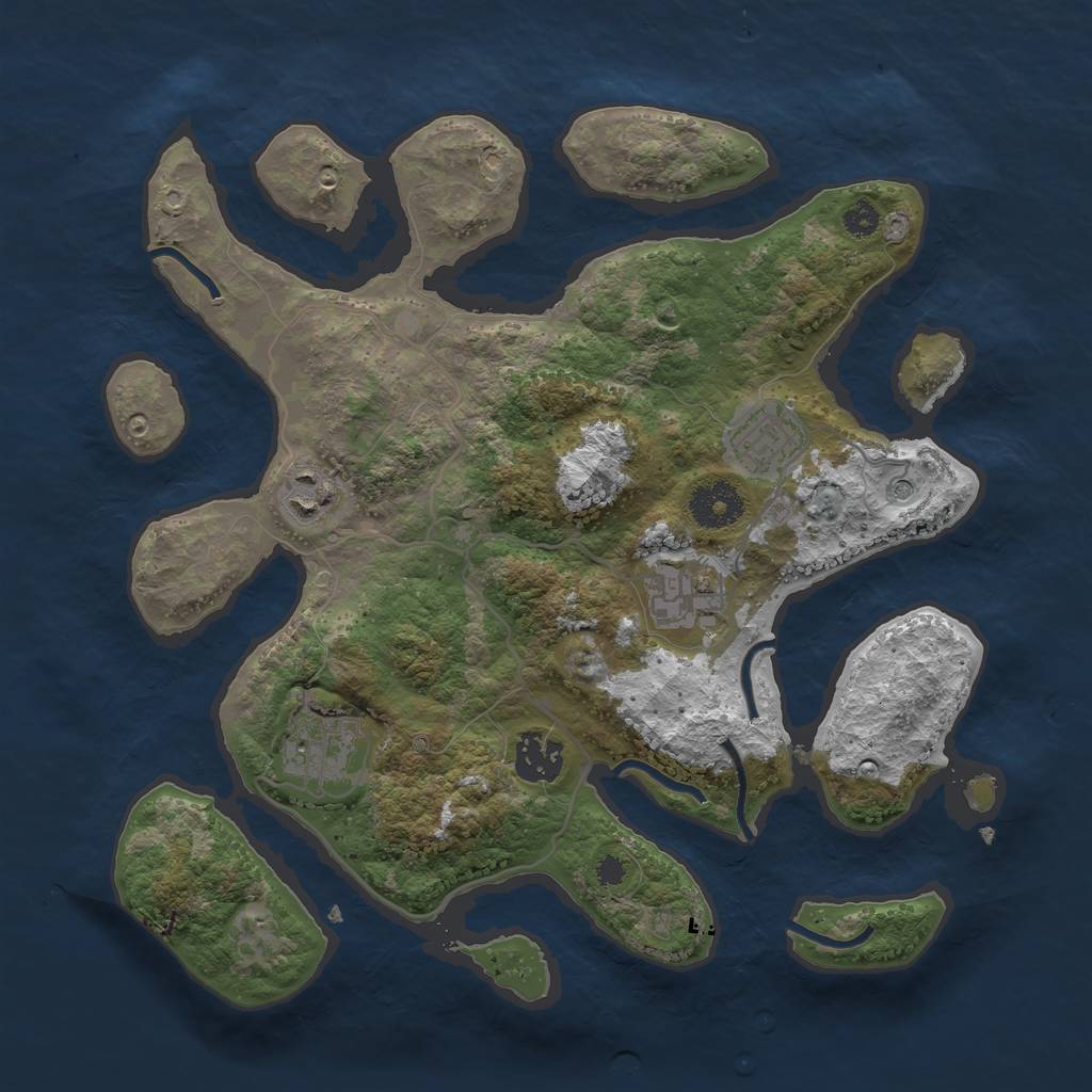 Rust Map: Procedural Map, Size: 3250, Seed: 45000, 8 Monuments