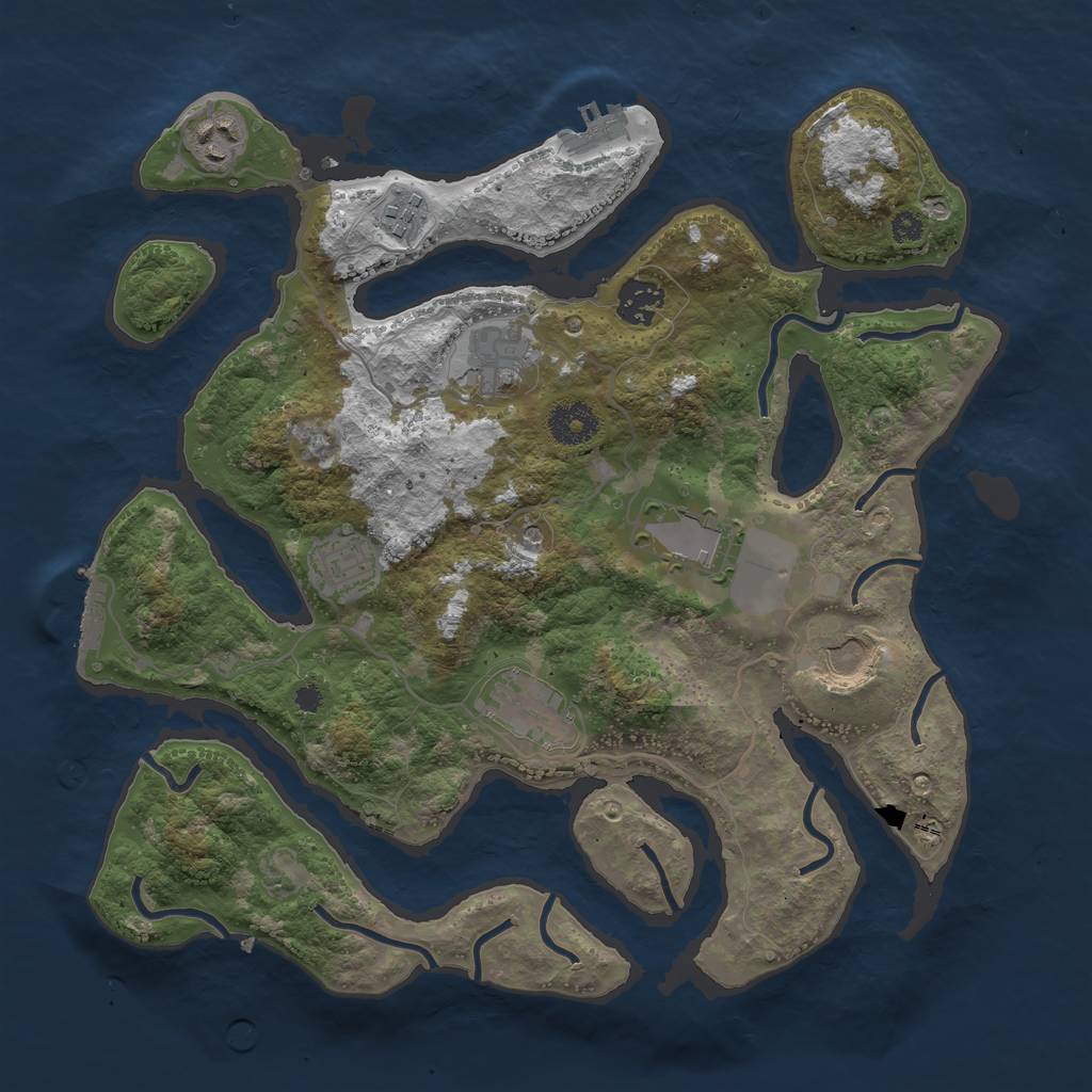 Rust Map: Procedural Map, Size: 3500, Seed: 30544, 13 Monuments