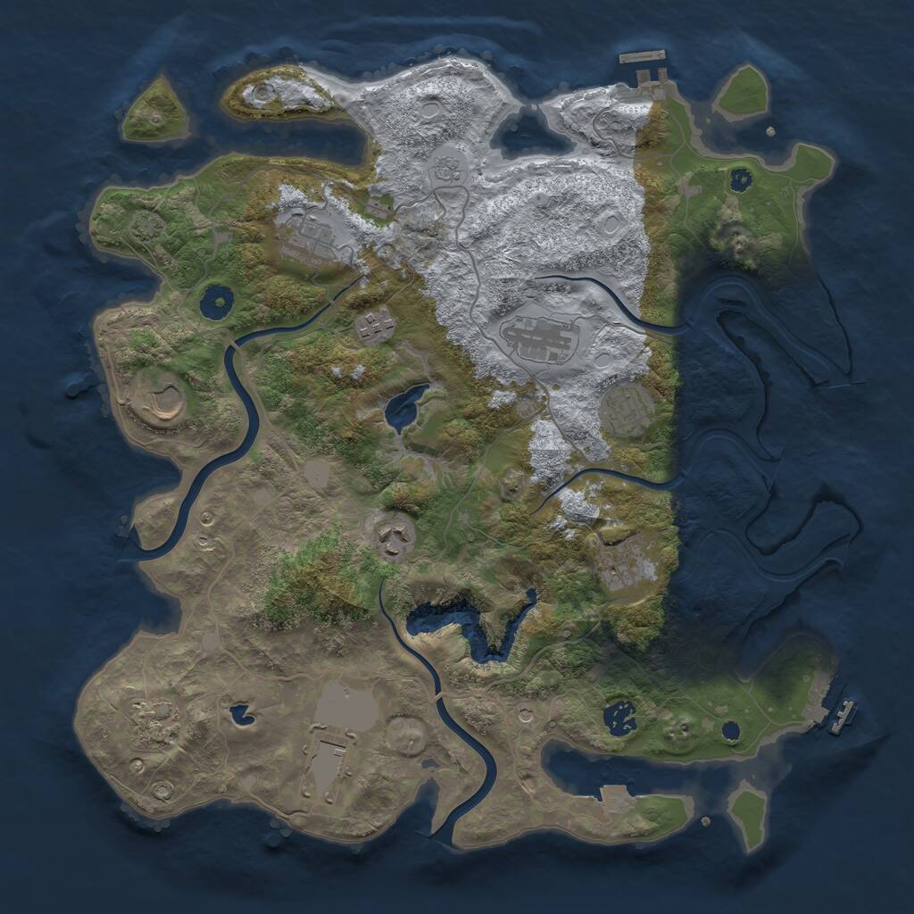 Rust Map: Procedural Map, Size: 4000, Seed: 996607569, 16 Monuments