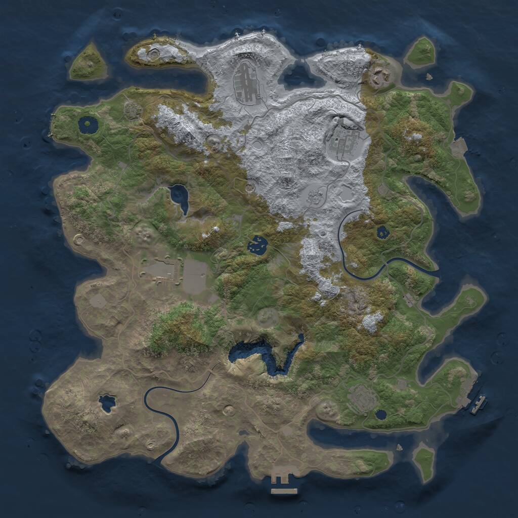 Rust Map: Procedural Map, Size: 4000, Seed: 996607569, 12 Monuments