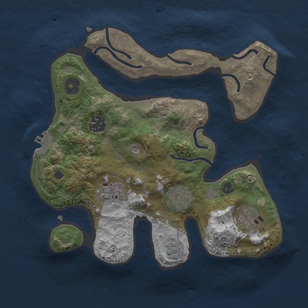 Rust Map: Procedural Map, Size: 2800, Seed: 775862888, 9 Monuments