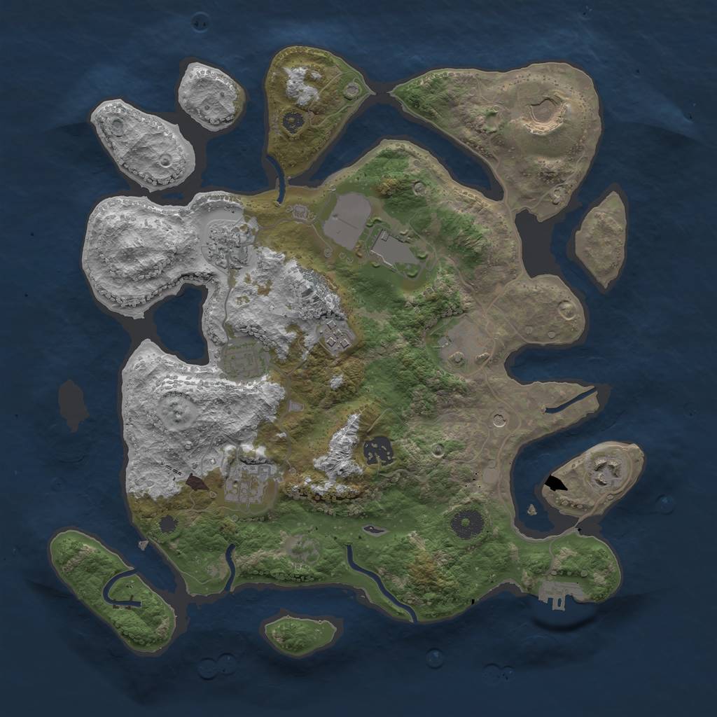 Rust Map: Procedural Map, Size: 3500, Seed: 481783518, 13 Monuments