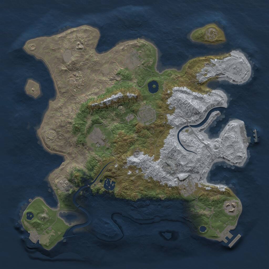 Rust Map: Procedural Map, Size: 3400, Seed: 838508, 14 Monuments